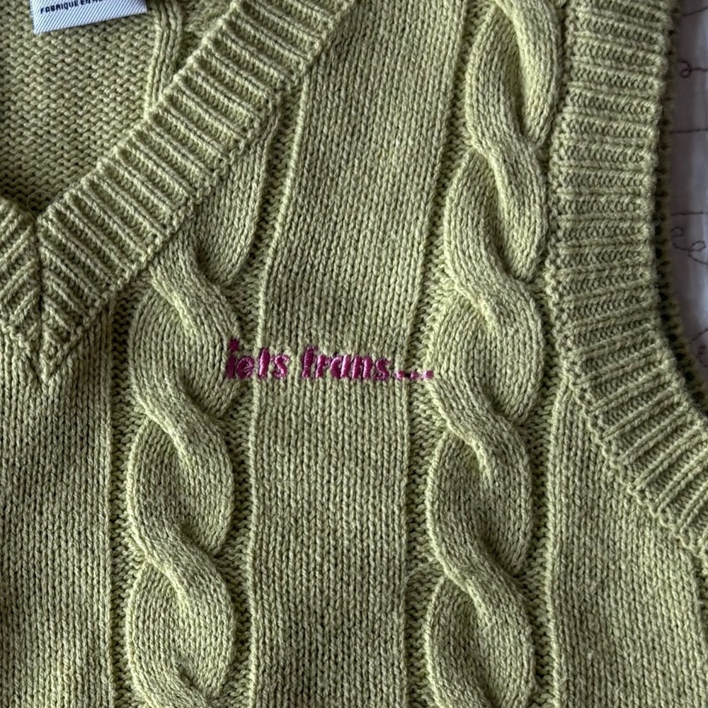 Iets Frans V-Neck Sweater Vest - Light Green - Picture 4 of 4